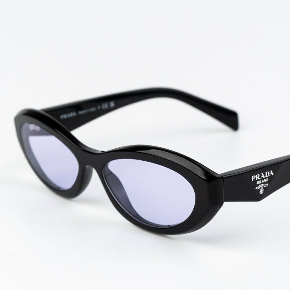 NEW Prada PR26ZS 16K40J Black Violet Oval Women Sunglasses PR 26ZS